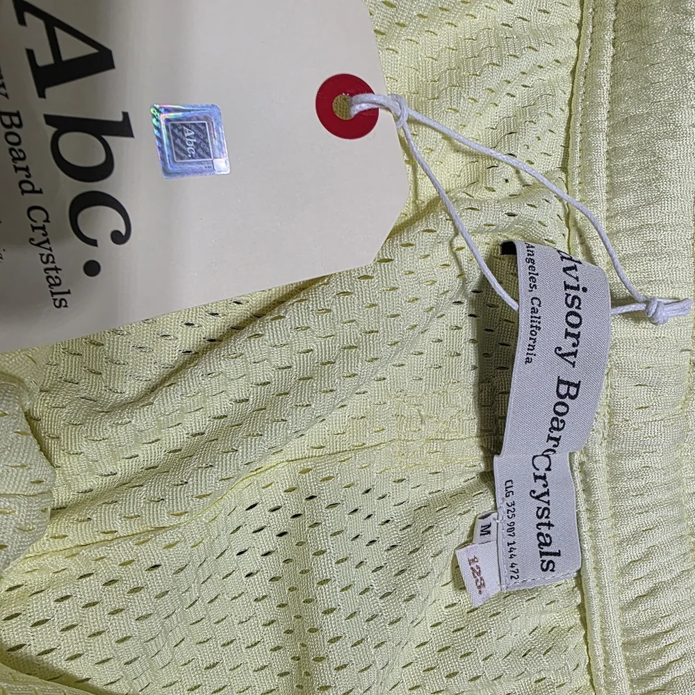 NWT Advisory Board Crystals Abc 123 Mesh Shorts Sulfur Sz M